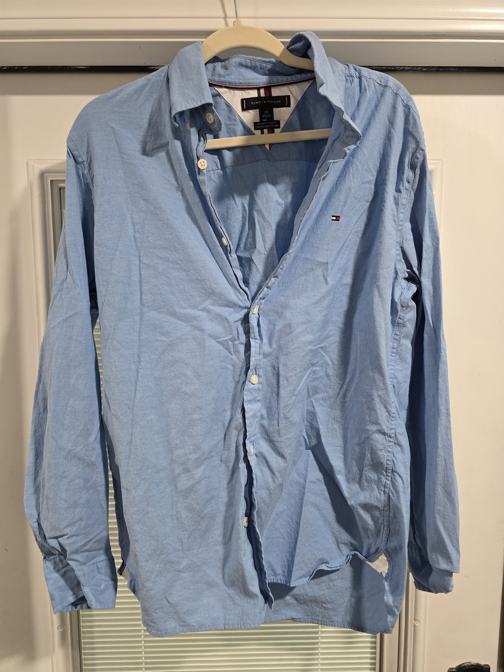 Tommy Hilfiger Light Blue Long-Sleeve Button-Down Shirt